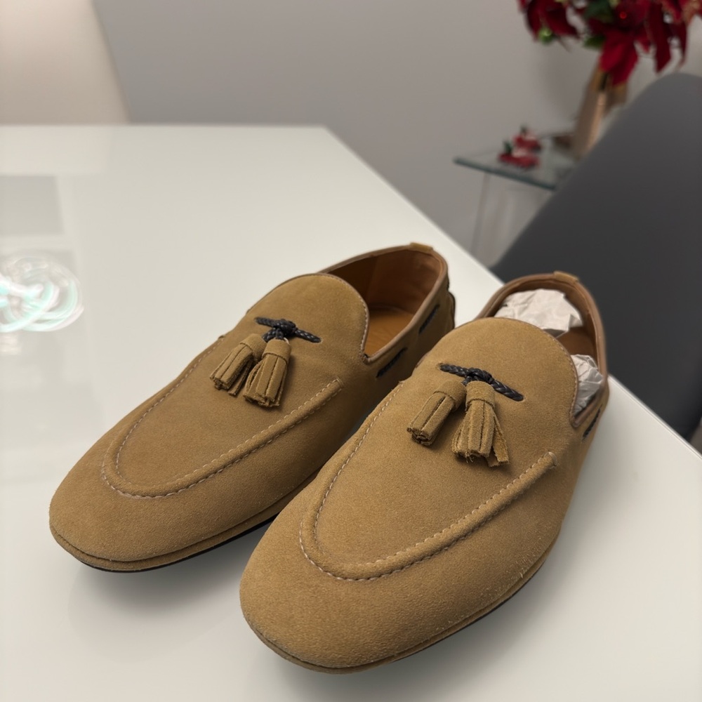 Zara Tan Loafers with Tassels